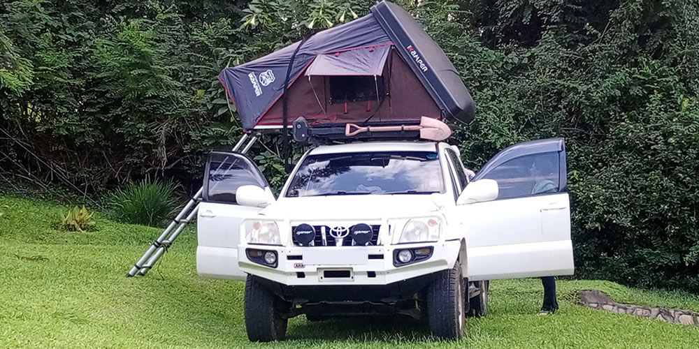 A fitted 4x4 rooftop tent